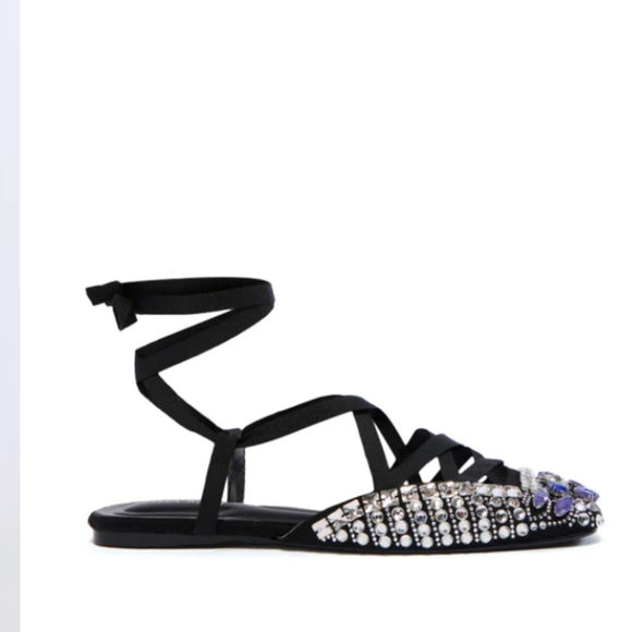 Beautiful Rhinestone Strappy Flats - Picture 5 of 5